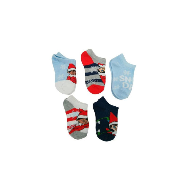 5 Pack Elf On The Shelf Snow Days No Show Socks Size 4-6  Shoe Size 7-10 2 Count