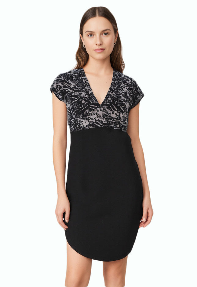 Mixxology Junior Halter Back Dress Size M Black/White