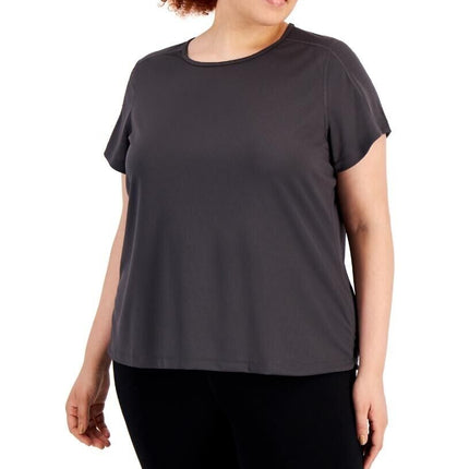 Women T-Shirt ID Ideology Women  Birdseye Mesh T Shirt Gray Size 3X