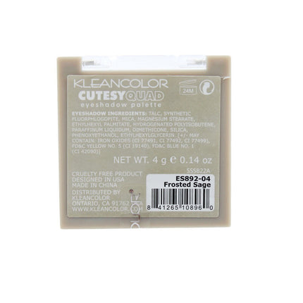Eye Shadow KleanColor Cutesy Quad Eye Shadow Palette In 4 Colors Frosted Sage