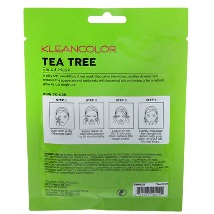 Facial Mask Kleancolor Tea Tree Facial Mask 0.8 fl oz