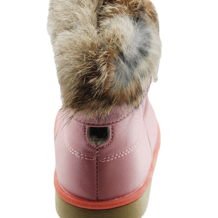 Toddler Boots Unbranded Faux Fur Lined Bootie Size 27 (10.5) Coral
