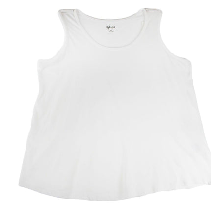 Women Top Style & Co Women White Plus Size Cotton Sleeveless Tank  Size One Size