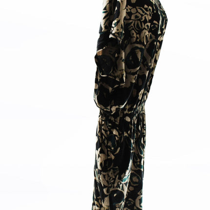 Women's Dress Rachel Roy Short Sleeve Printed Dress Sz M Black/Tan/Green