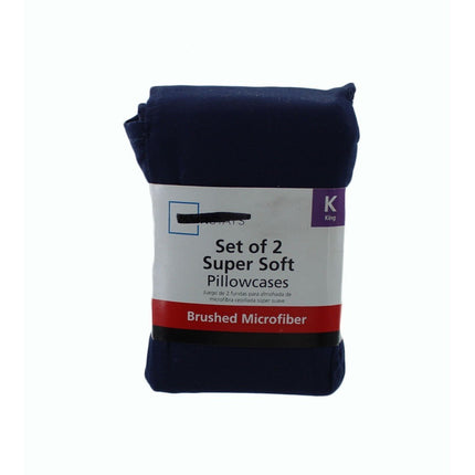 Pillow Case Mainstays Brushed Microfiber Set of 2 Super Soft Pillowcases King Bl