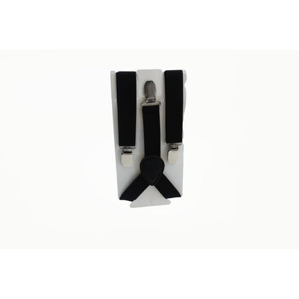 Kids Black Suspenders Adjustable Y-Back Elastic Clip-On Formal Accessories