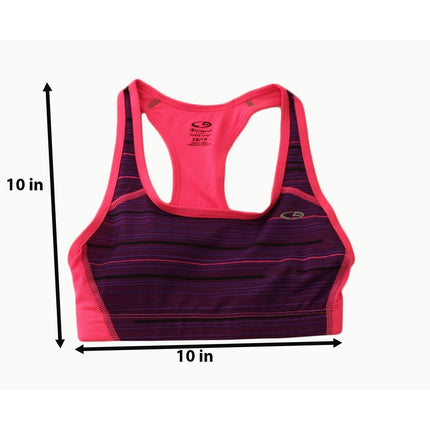 Champion C9 Power Core Girls Sports Bra Pink Purple Stripe Racerback XS