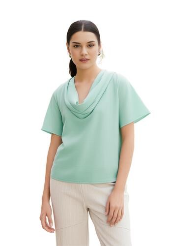 Women Top Unbranded Women Mint Green Polyester Draped Front Neckline Top Size M