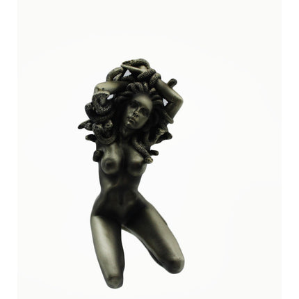 Medusa Gorgon Statue Bronze Finish Mythological Nude Figurine 6 Inch Decor