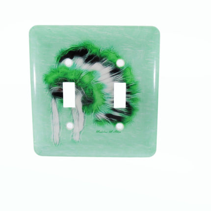 Light Switch Cover 3d Rose Indian Headdress Switch Cover  5 x 5 Inches