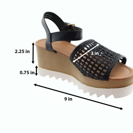 Women Sandals Platform Heels Sandals Size 6.5 Black