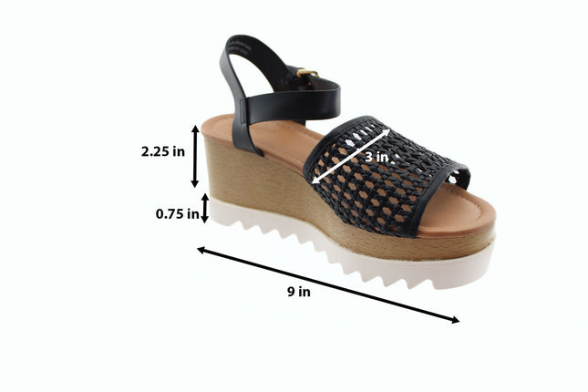 Women Sandals Platform Heels Sandals Size 6.5 Black