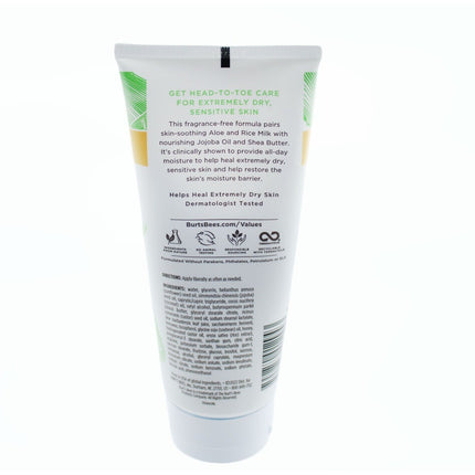 Burts Bees Healing Body Lotion Aloe Rice Milk Sensitive Skin 6 oz New