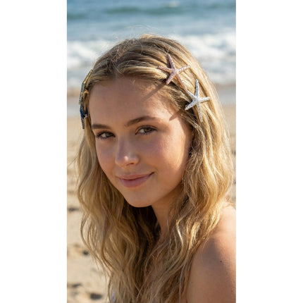 Yueton 4 Piece Starfish Hair Clips Rhinestone