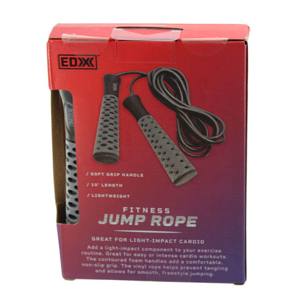 Jump Rope for Fitness Workout, Exersise Tange-Free Hand Grip 10 ft Black