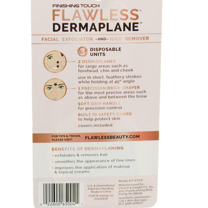 Finishing Touch Flawless DermaPlane Travel Pack Facial Exfoliator & Hair Remover