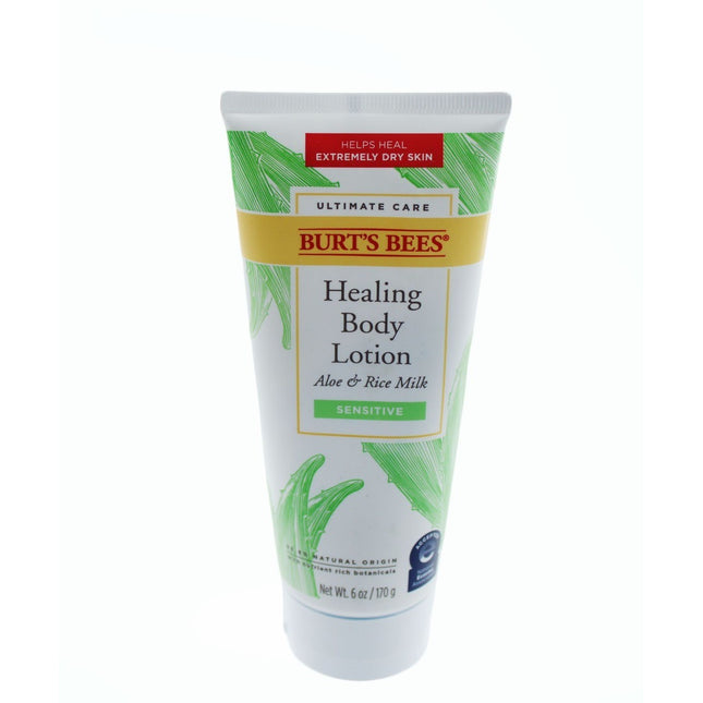 Burts Bees Healing Body Lotion Aloe Rice Milk Sensitive Skin 6 oz New