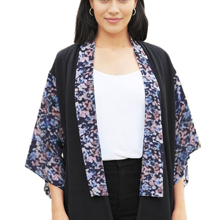 Laundry by Shelli Segal Women's Confetti Garden Kimono One Size Fits Most