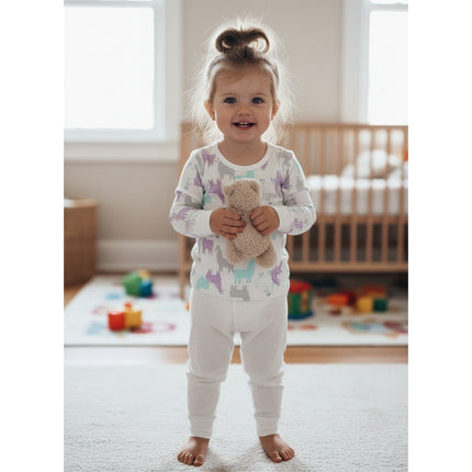 Infant Pajama Top Just One You Toddler Girls Llama Print Long Sleeve Size 18M