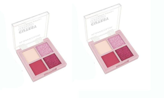 KleanColor Cutesy Quad Eye Shadow Palette In 4 Colors Striking Meadow 2 Pack