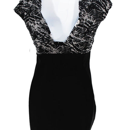 Mixxology Junior Halter Back Dress Size M Black/White