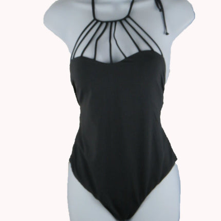 Women Swimsuit Billabong Sol Searcher Strappy High Neck One Piece  Sz M Black