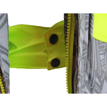 Cat & Jack Toddler Boys Hooded Puffer Jacket Grey Lime Green Geometric 12M