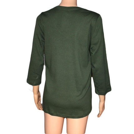 Women Top St. John's Bay Women 3/4 Sleeve Tee Size M Hunter Green
