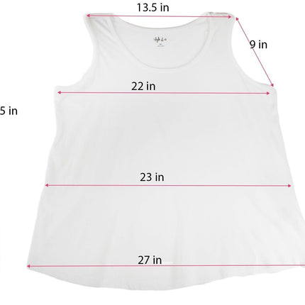 Women Top Style & Co Women White Plus Size Cotton Sleeveless Tank  Size One Size
