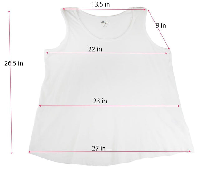 Women Top Style & Co Women White Plus Size Cotton Sleeveless Tank  Size One Size