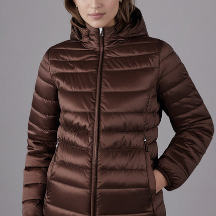 Women Jacket St Johns Bay Women Brown Puffer Jacket Size M