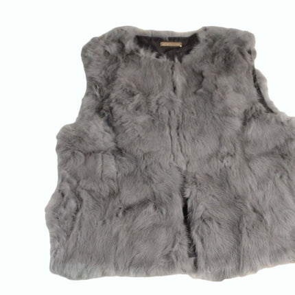 Women Vest La Fiorentina Women's Plush Rabbit Fur Vest Size Size S/M Gray