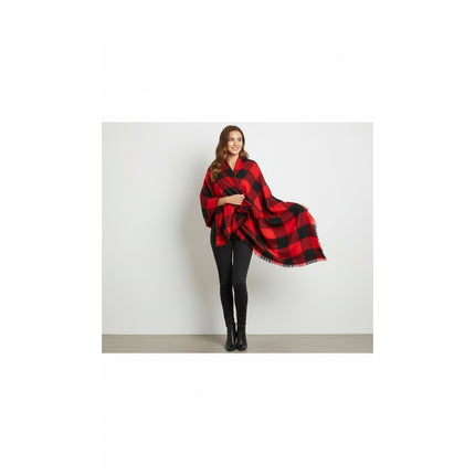 Women Scarf Unbranded Women Chunky Buffalo Plaid Scarf Wrap Oversized Fringe