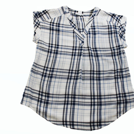 Women Top Liz Claiborne Women Plaid V Neck Top Size XS Plaid