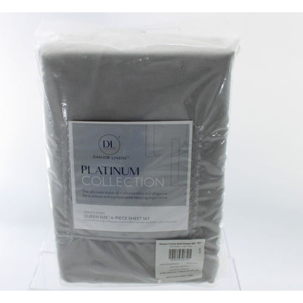 Danjlor Linens Platinum Collection Queen 6 Piece Sheet Set Gray 100% Polyester