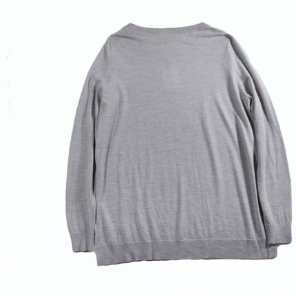 Women Sweater Charter Club Women Merino Wool Long Sleeve Gray Sweater Size XL