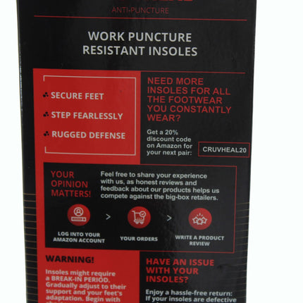 Shoe Insert Insole Puncture Resistant for Men and Women  (XS, Multi) Men 9=10