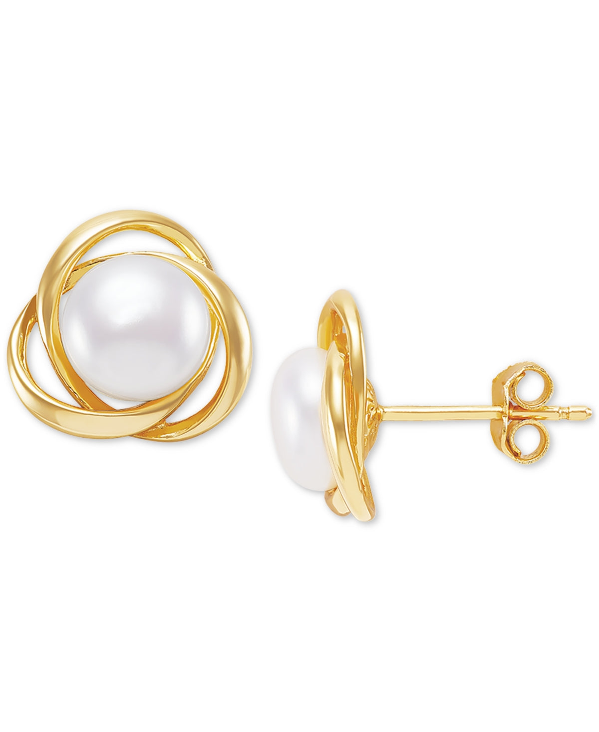 Giani Bernini Cultured Freshwater Pearl (7mm) Love Knot Stud Earrings