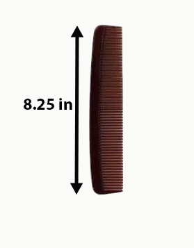 6 Pcs Large Plastic Hair Comb 8.25 in Shell