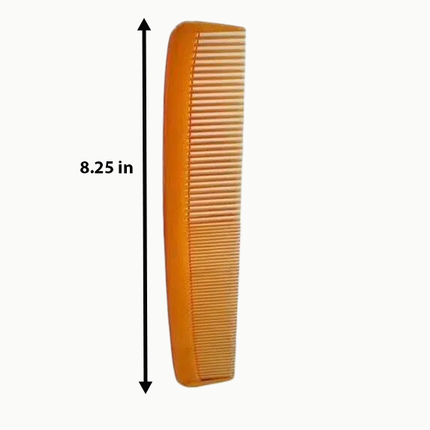 6 Pcs Large Plastic Hair Comb 8.25 in Amber