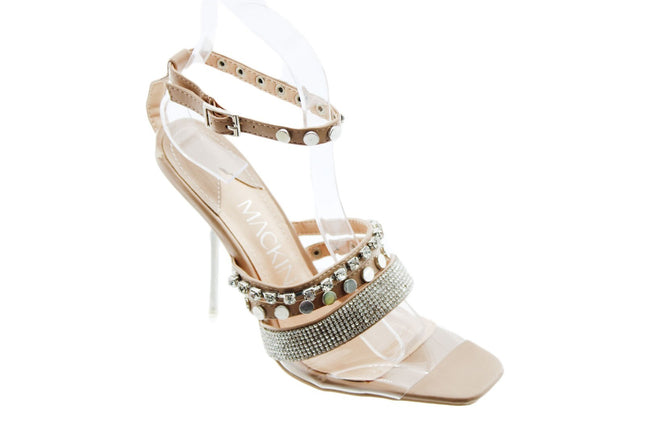 Mackin J Women's Open Toe Rhinestone Embossed Sandals Size 7 Multi