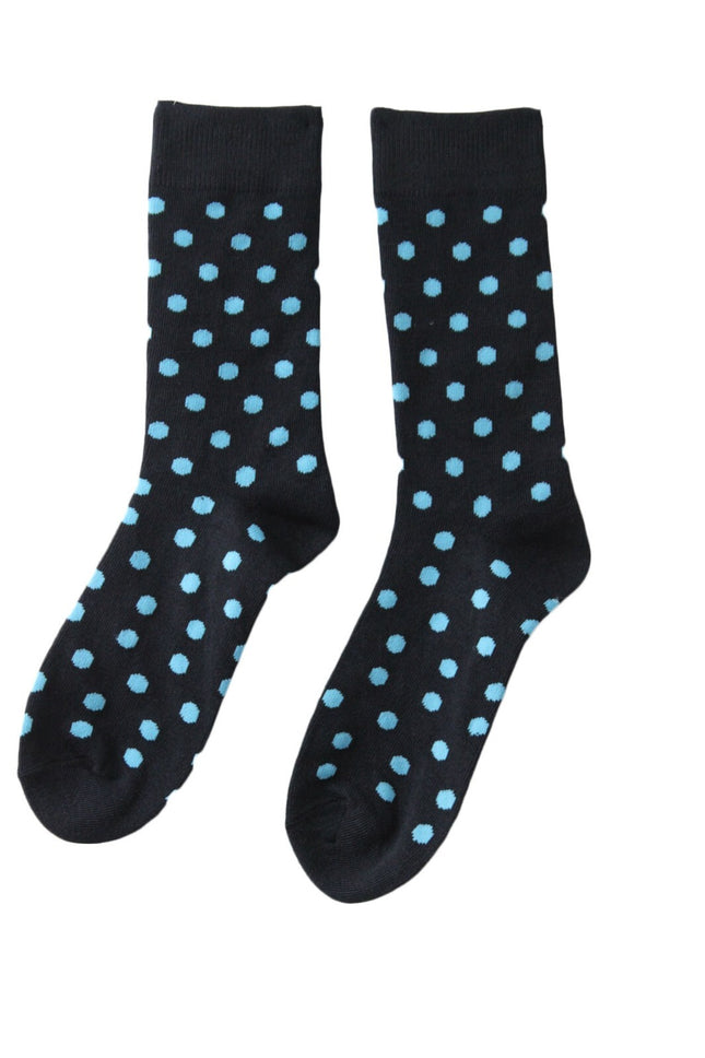 Men Socks West Loop 2 Pairs Adult Navy Polka Dot Dress Socks   6-12 Shoe Size