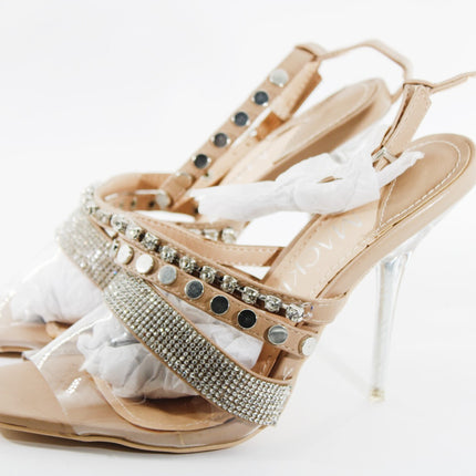 Mackin J Women's Open Toe Rhinestone Embossed Sandals Size 7 Multi