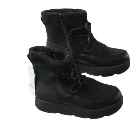Big Girls Boots Girls Arya Zipper Winter Shearling Style Boots Size 4 Black