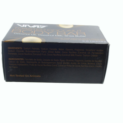 Bar Soap Vivas by Ampro Toasted Coconut Body Bar 4.25 oz 4 Pack