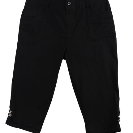 Women Capri Rich Look Woman Black Capri W/ SIde Infinity Design Size L