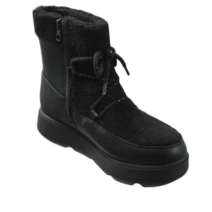 Big Girls Boots Girls Arya Zipper Winter Shearling Style Boots Size 4 Black