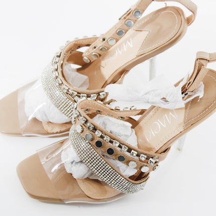 Mackin J Women's Open Toe Rhinestone Embossed Sandals Size 7 Multi