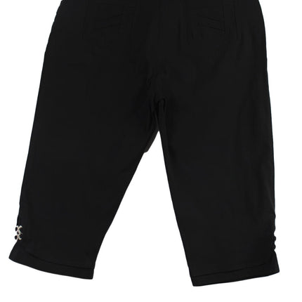 Women Capri Rich Look Woman Black Capri W/ SIde Infinity Design Size L