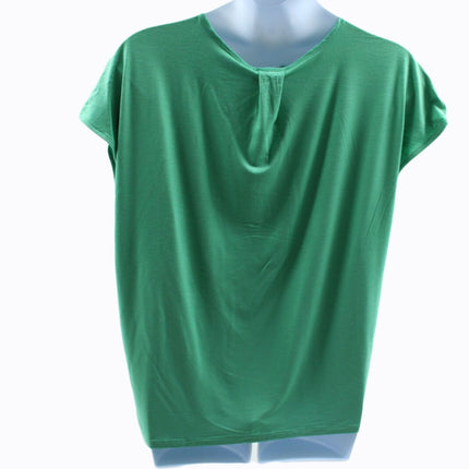 Women Top Women  Short Cap Sleeve V-Neck Fashion Top Size XL Green